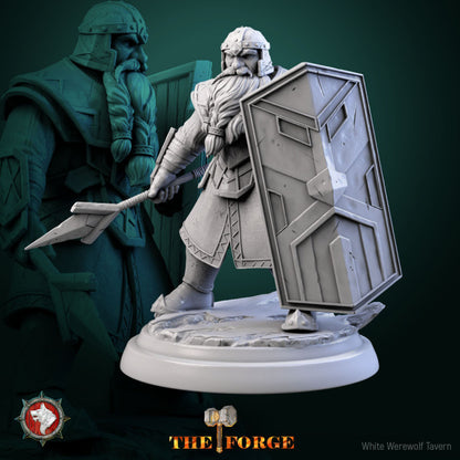 Heavily Armored Dwarves - Dwarf Guards - Unpainted Miniature