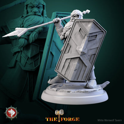 Heavily Armored Dwarves - Dwarf Guards - Unpainted Miniature