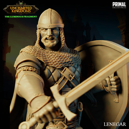 Lenegar - Human Soldier - Uncharted Kingdoms - Unpainted Miniature