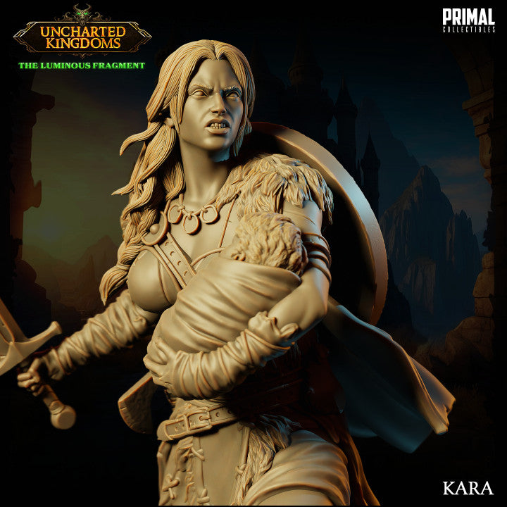 Barbarian Family - Kara & Fegur - Uncharted Kingdoms - Unpainted Miniature