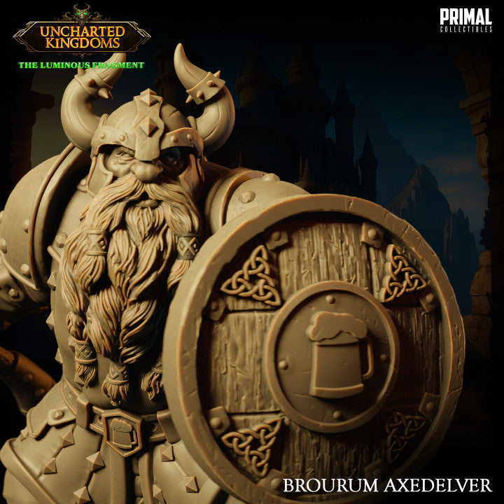 Brourum Axedelver - Uncharted Kingdoms - Unpainted Miniature