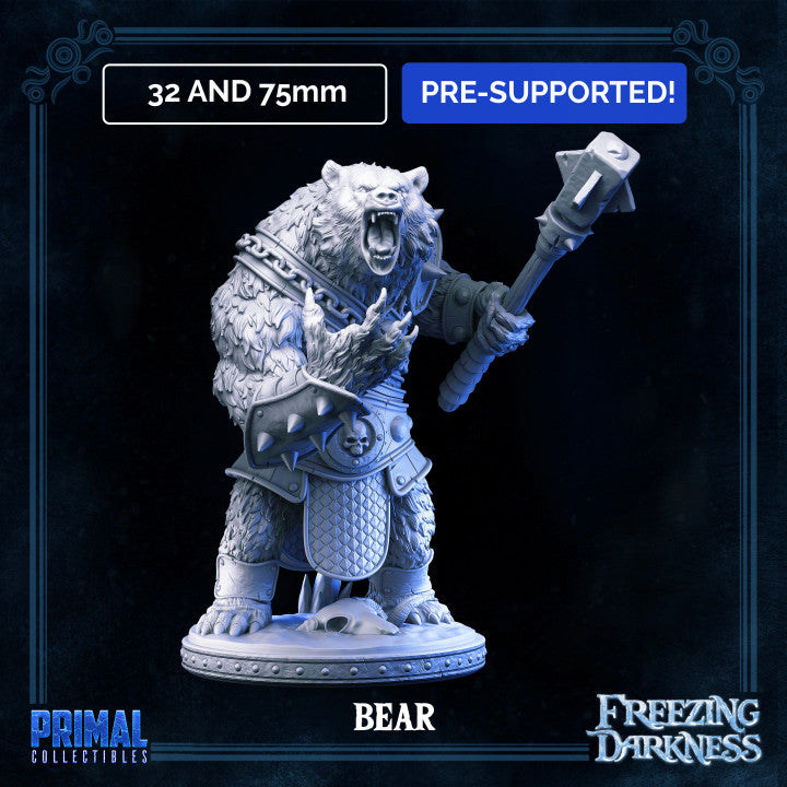 War Bear - The Freezing Darkness - Masters of Dungeons Quest - Unpainted Miniature