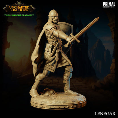 Lenegar - Human Soldier - Uncharted Kingdoms - Unpainted Miniature