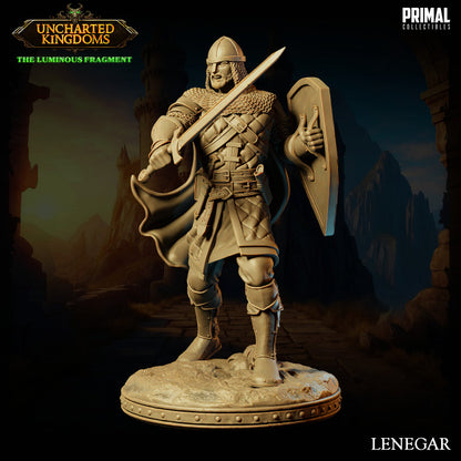 Lenegar - Human Soldier - Uncharted Kingdoms - Unpainted Miniature