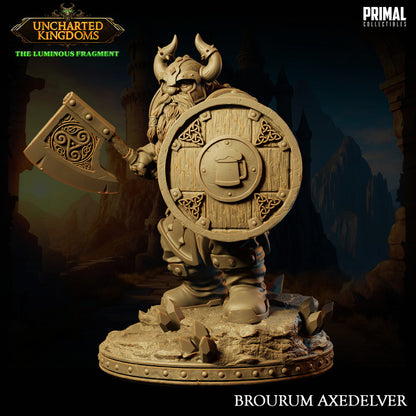 Brourum Axedelver - Uncharted Kingdoms - Unpainted Miniature