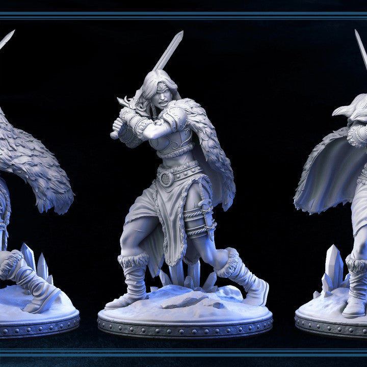 Valkyrie Barbarian - The Freezing Darkness - Masters of Dungeons Quest - Unpainted Miniature