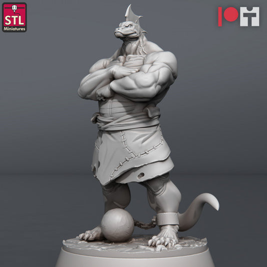 Lizardfolk Inmate - Jail Set - Unpainted Miniature