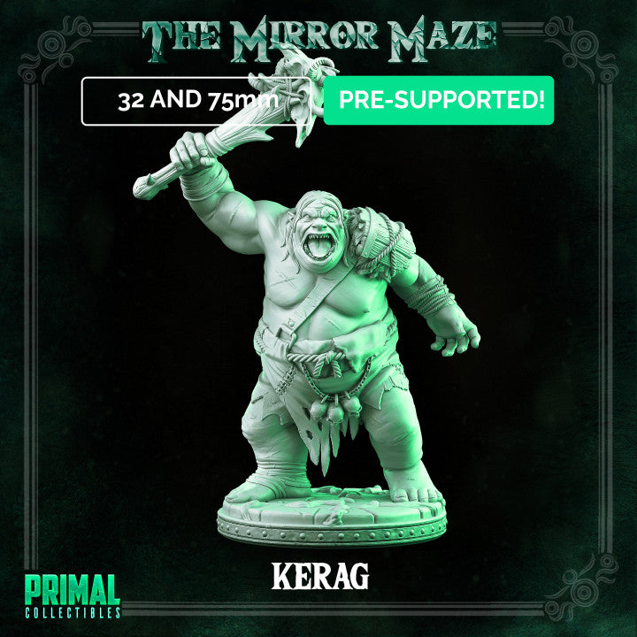 Kerag the Ogre - The Mirror Maze - Masters of Dungeons Quest - Unpainted Miniature