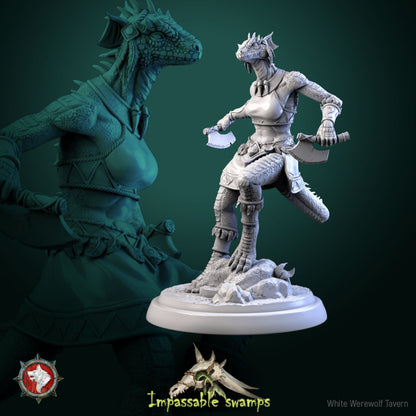 Lizardfolk Females - Unpainted Miniatures