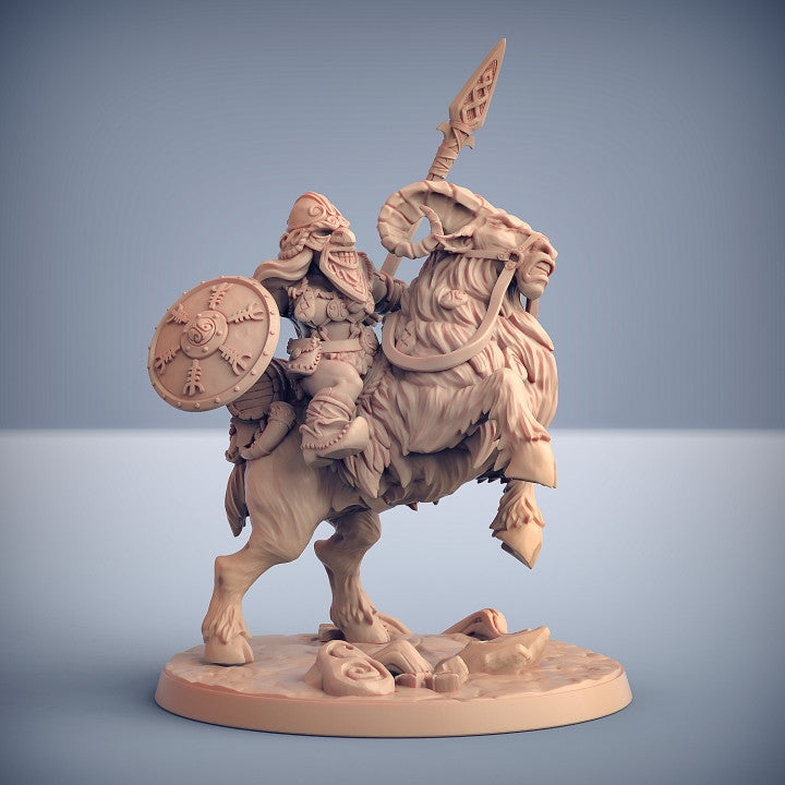 Dwarf Ram Riders - Dwarven Mountaineers of Skutagaard - Artisan Guild - Unpainted Miniature