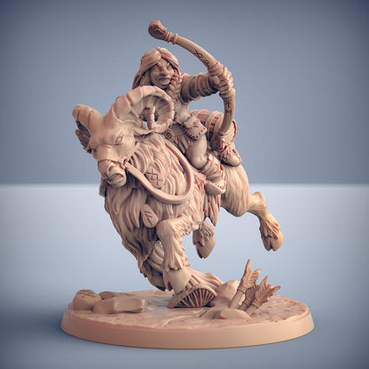 Dwarf Ram Riders - Dwarven Mountaineers of Skutagaard - Artisan Guild - Unpainted Miniature