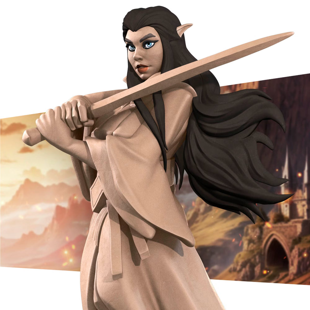Audrey, Elven Evenstar, Pinup - Unpainted Miniature
