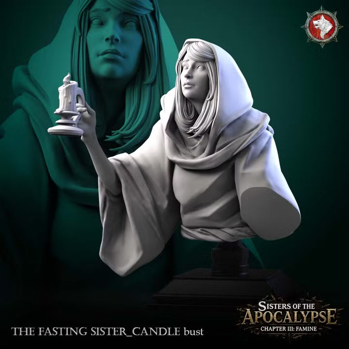 Fasting Sister with Candle - Unpainted Miniature Bust
