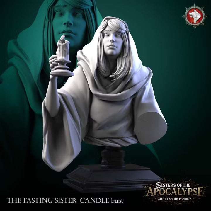 Fasting Sister with Candle - Unpainted Miniature Bust