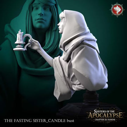 Fasting Sister with Candle - Unpainted Miniature Bust