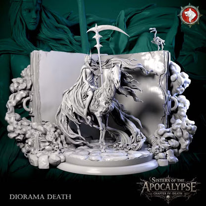 Death, Apocalyptic Horseman, Diorama | Sisters of the Apocalypse | Unpainted Miniature