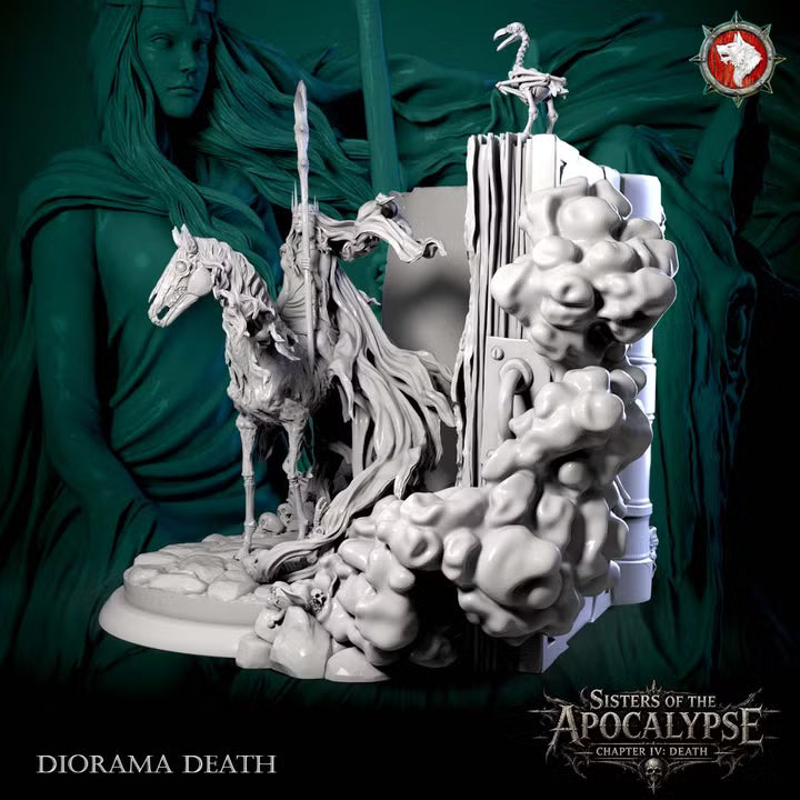 Death, Apocalyptic Horseman, Diorama | Sisters of the Apocalypse | Unpainted Miniature