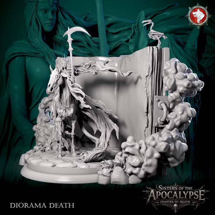 Death, Apocalyptic Horseman, Diorama | Sisters of the Apocalypse | Unpainted Miniature