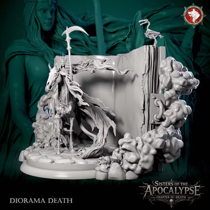 Death, Apocalyptic Horseman, Diorama | Sisters of the Apocalypse | Unpainted Miniature