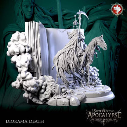 Death, Apocalyptic Horseman, Diorama | Sisters of the Apocalypse | Unpainted Miniature