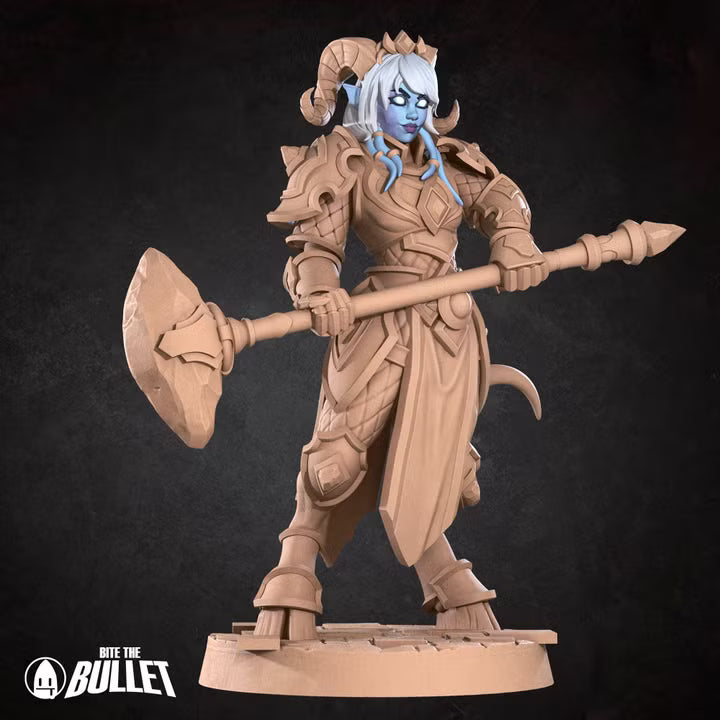 Horned Humanoid Paladin - Unpainted Miniature