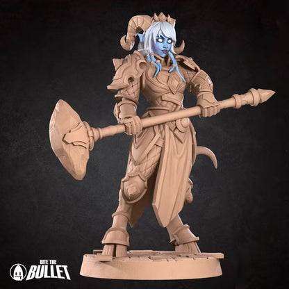Horned Humanoid Paladin - Unpainted Miniature