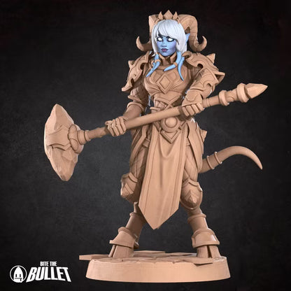 Horned Humanoid Paladin - Unpainted Miniature