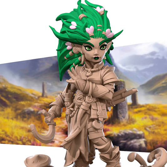 Gnome Druid | 32mm, 35mm Scale | Unpainted Miniature
