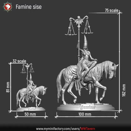 Famine, Apocalyptic Horseman | Sisters of Apocalypse | Unpainted Miniature