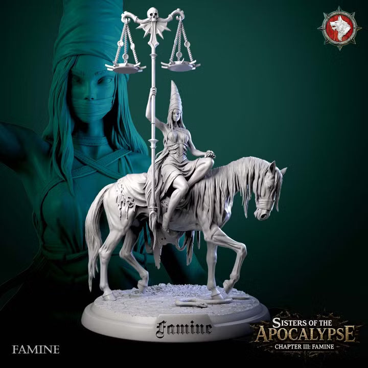 Famine, Apocalyptic Horseman | Sisters of Apocalypse | Unpainted Miniature