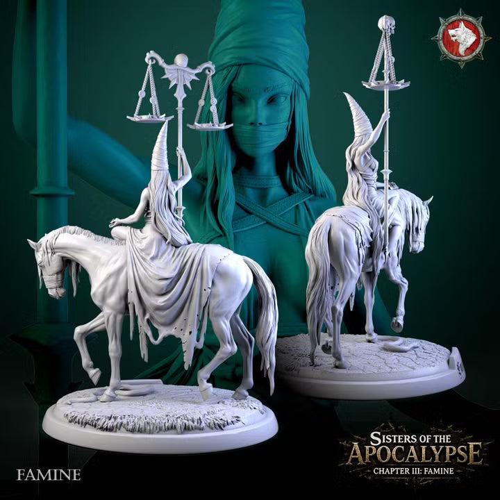Famine, Apocalyptic Horseman | Sisters of Apocalypse | Unpainted Miniature