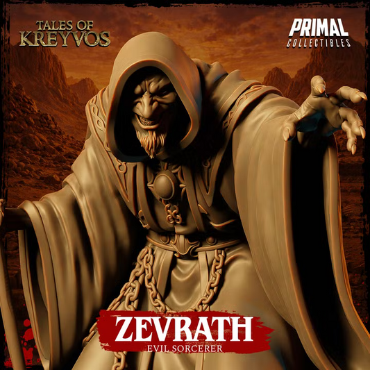 Zevrath, Evil Sorcerer - Tales of Kreyvos - Unpainted Miniature