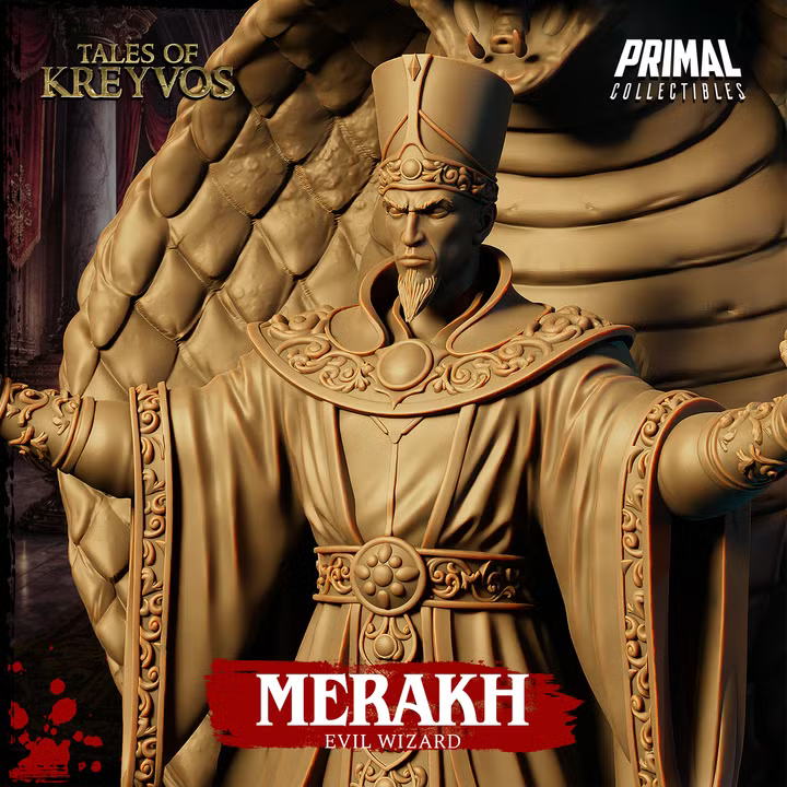 Merakh, Evil Wizard - Tales of Kreyvos - Unpainted Miniature