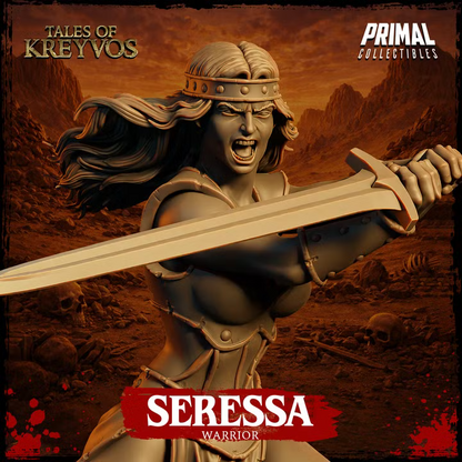 Seressa, Human Warrior - Tales of Kreyvos - Unpainted Miniature