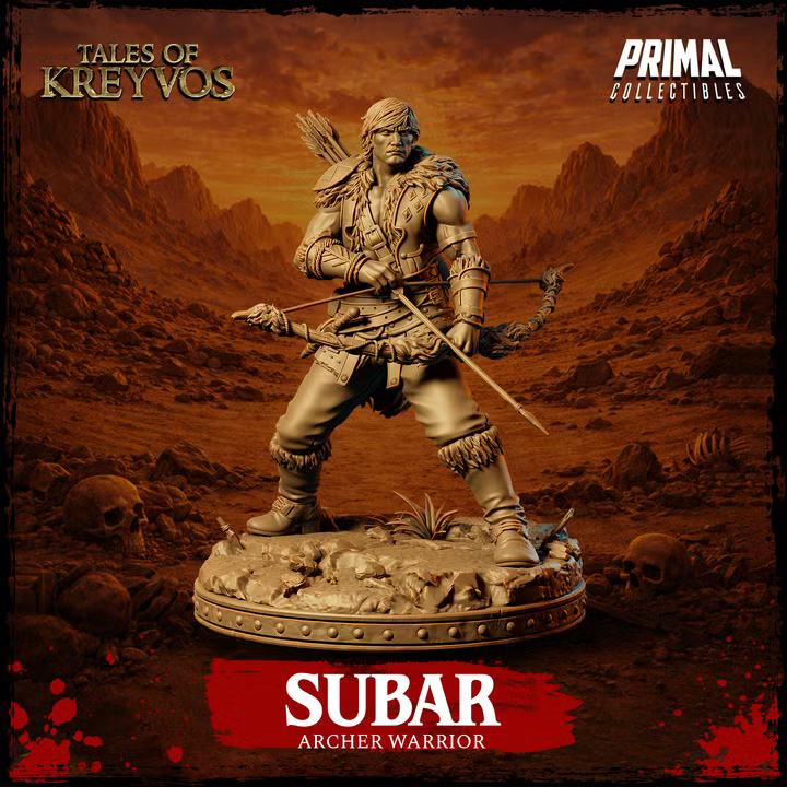 Subar, Human Archer - Tales of Kreyvos - Unpainted Miniature