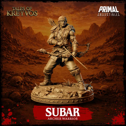 Subar, Human Archer - Tales of Kreyvos - Unpainted Miniature