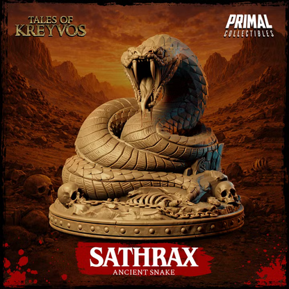 Sathrax, Ancient Snake - Tales of Kreyvos - Unpainted Miniature