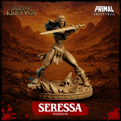 Seressa, Human Warrior - Tales of Kreyvos - Unpainted Miniature