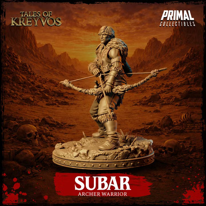 Subar, Human Archer - Tales of Kreyvos - Unpainted Miniature