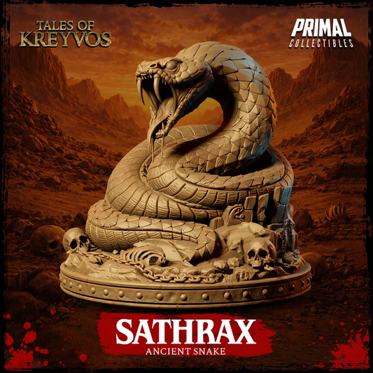 Sathrax, Ancient Snake - Tales of Kreyvos - Unpainted Miniature