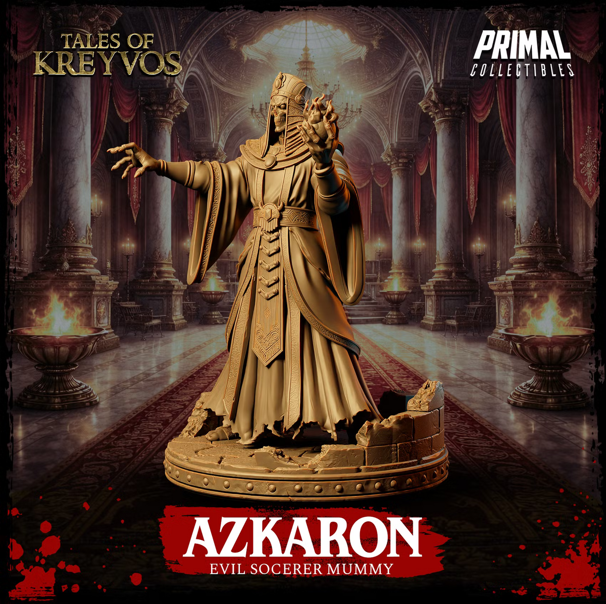 Azkaron, Mummy Sorcerer - Tales of Kreyvos - Unpainted Miniature