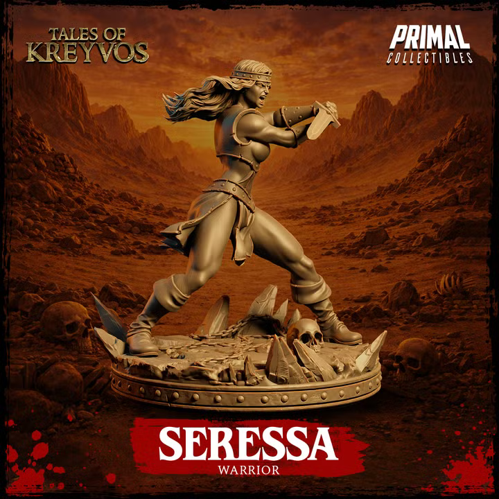 Seressa, Human Warrior - Tales of Kreyvos - Unpainted Miniature