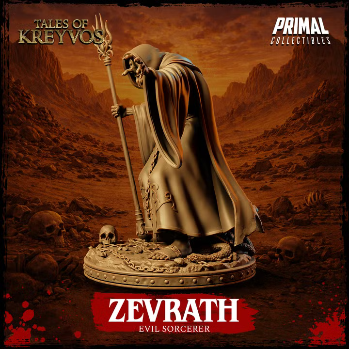 Zevrath, Evil Sorcerer - Tales of Kreyvos - Unpainted Miniature