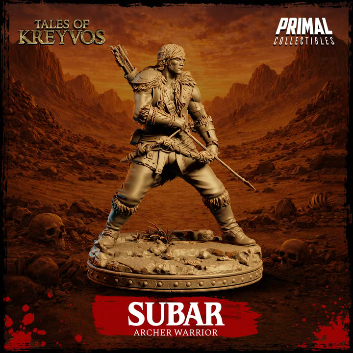Subar, Human Archer - Tales of Kreyvos - Unpainted Miniature