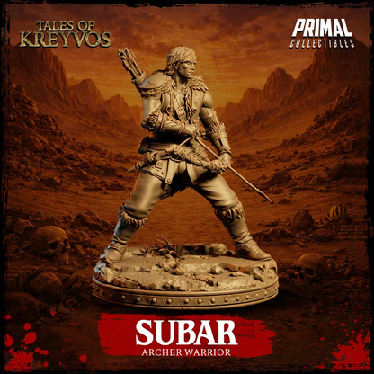 Subar, Human Archer - Tales of Kreyvos - Unpainted Miniature
