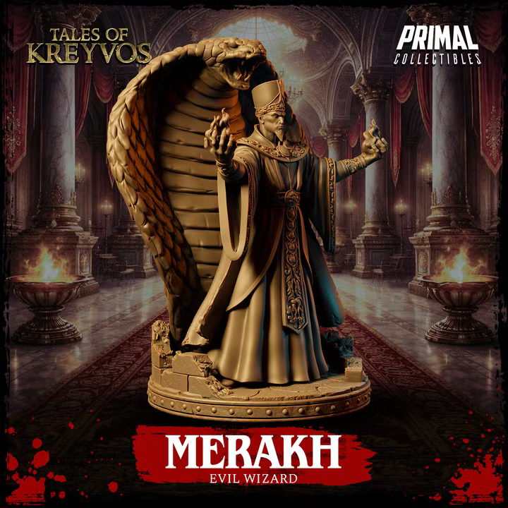Merakh, Evil Wizard - Tales of Kreyvos - Unpainted Miniature