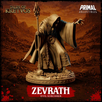 Zevrath, Evil Sorcerer - Tales of Kreyvos - Unpainted Miniature