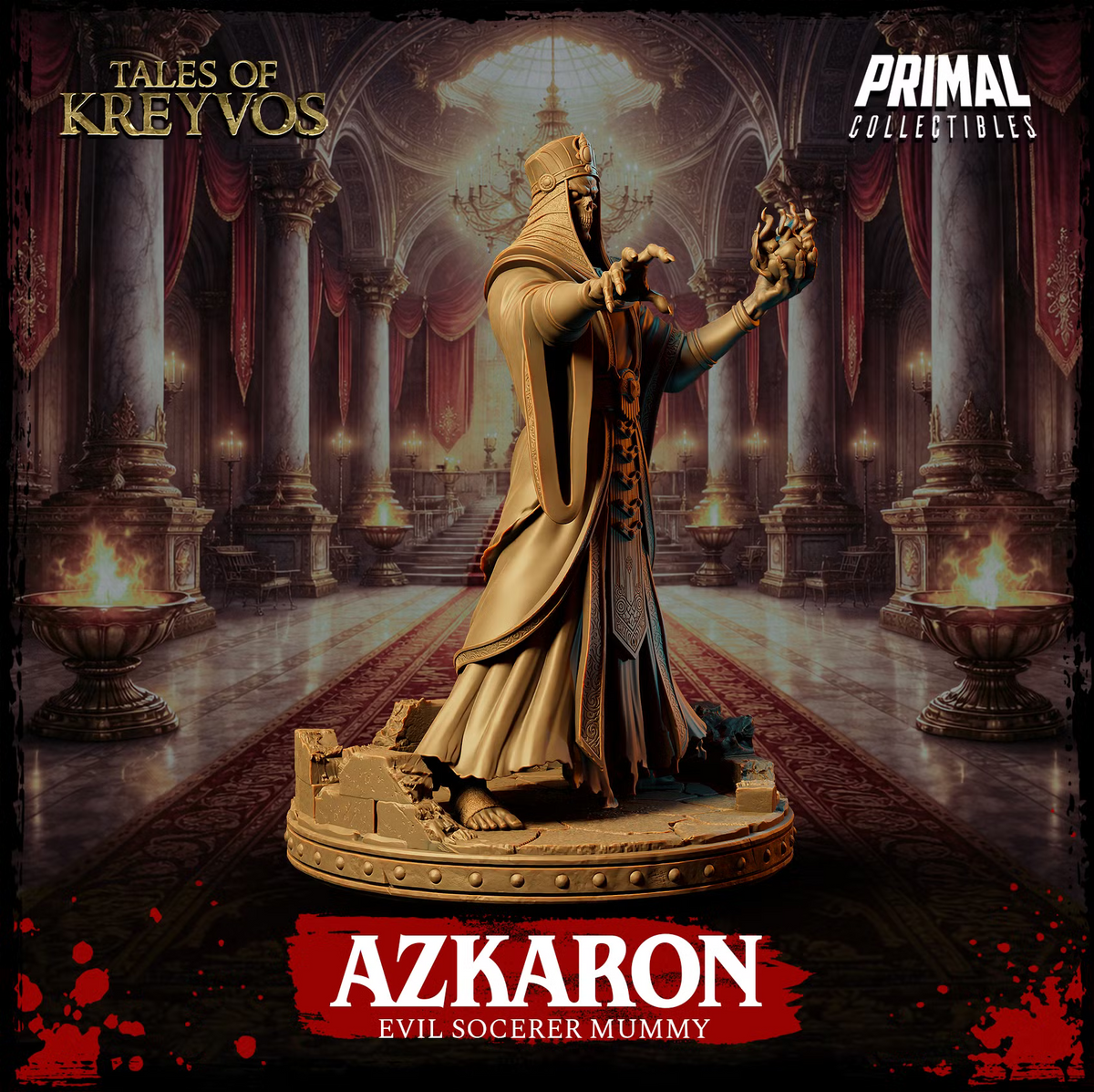 Azkaron, Mummy Sorcerer - Tales of Kreyvos - Unpainted Miniature