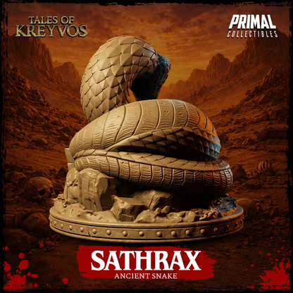 Sathrax, Ancient Snake - Tales of Kreyvos - Unpainted Miniature