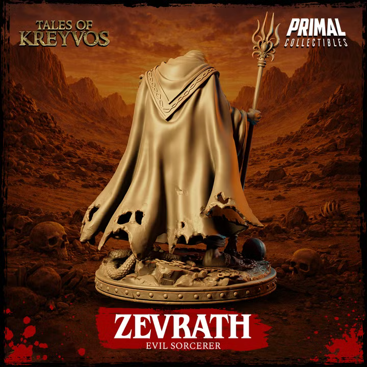 Zevrath, Evil Sorcerer - Tales of Kreyvos - Unpainted Miniature